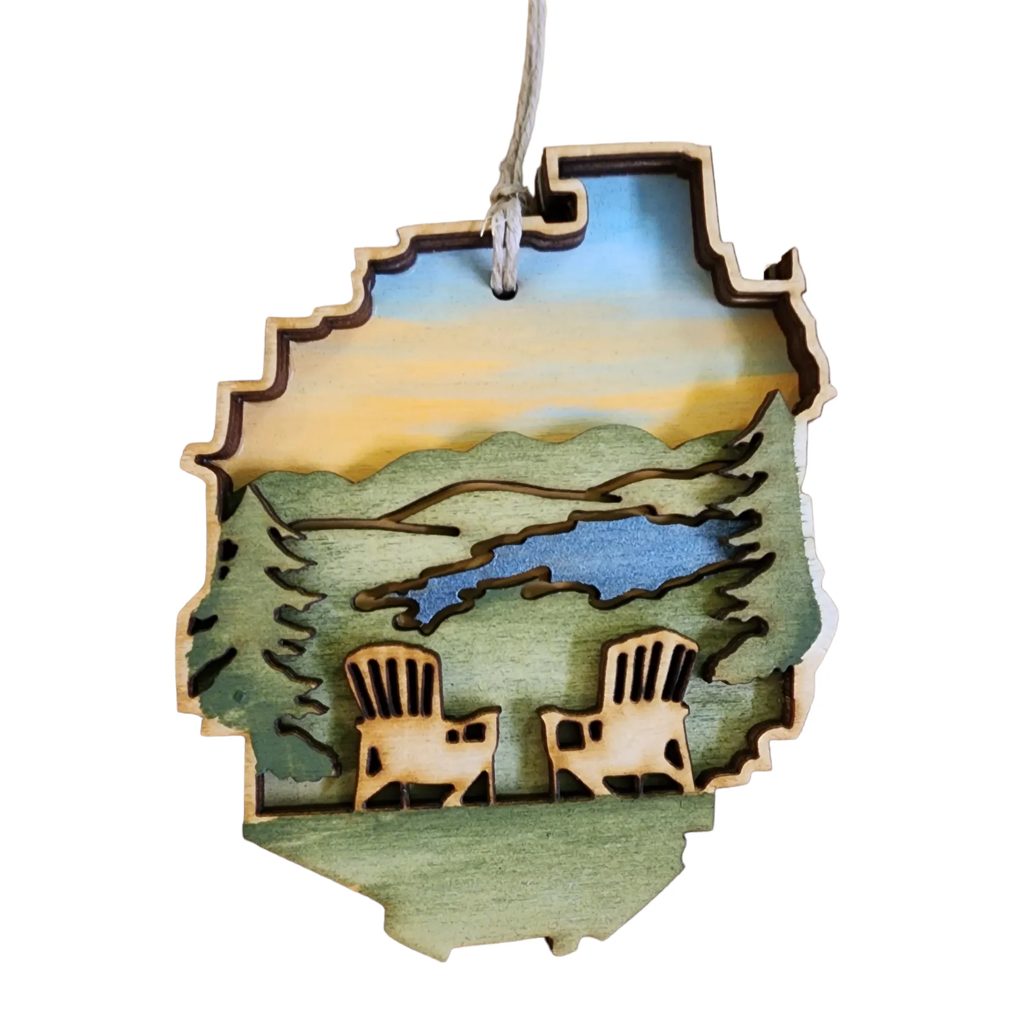 ADK Park with Chairs Ornament