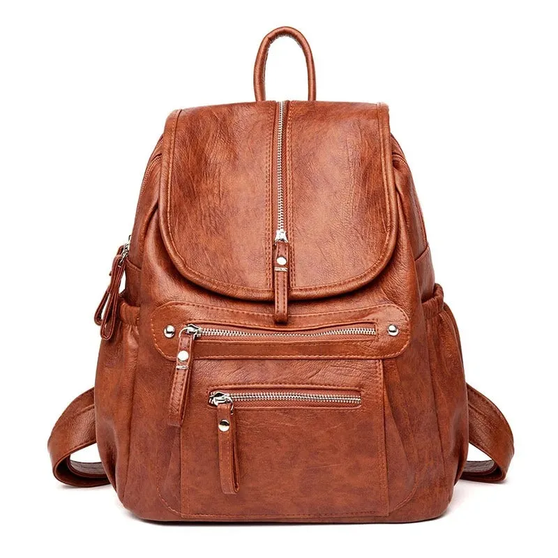Alisia - Comfortable and Lightweight Leather Backpack