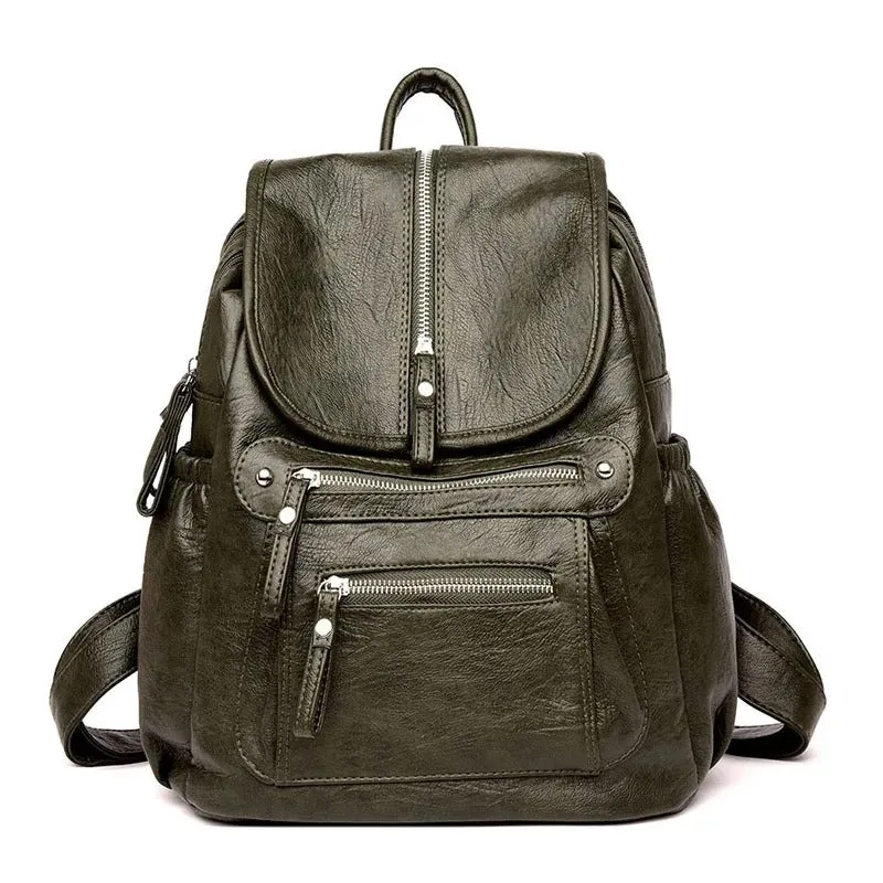 Alisia - Comfortable and Lightweight Leather Backpack