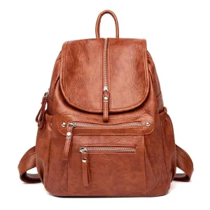 Alisia - Comfortable and Lightweight Leather Backpack