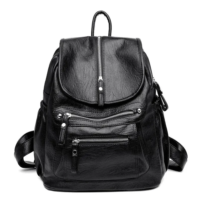 Alisia - Comfortable and Lightweight Leather Backpack