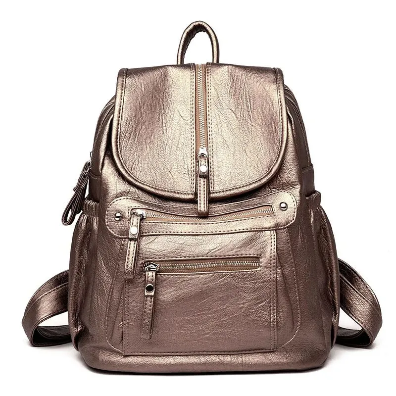 Alisia - Comfortable and Lightweight Leather Backpack
