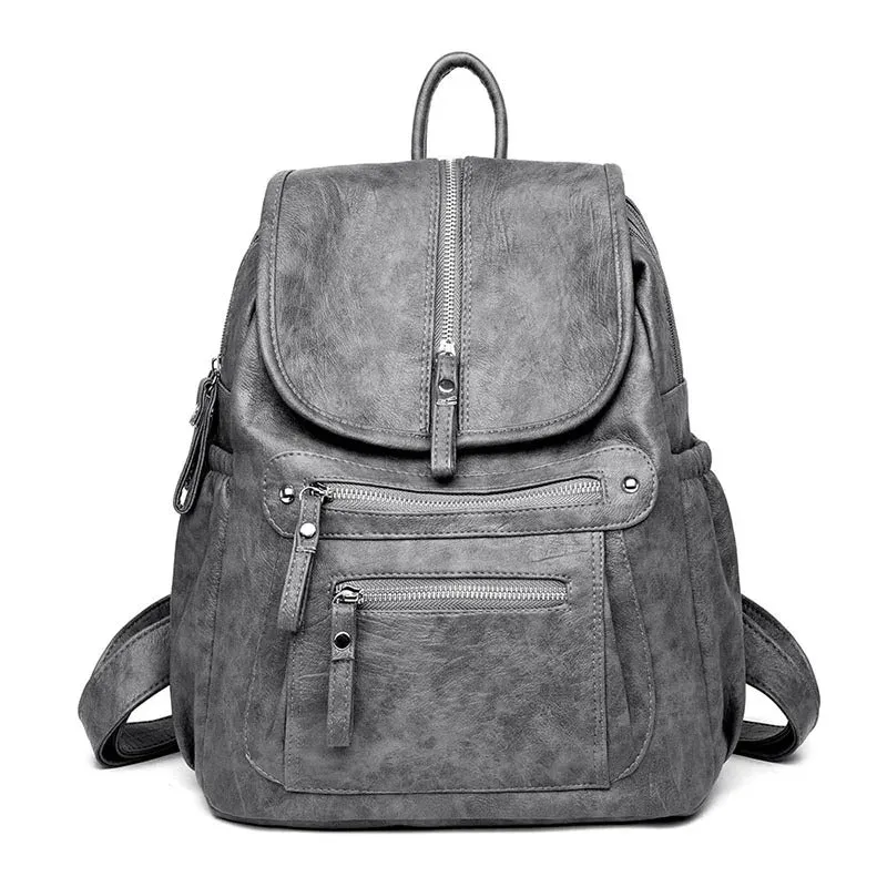 Alisia - Comfortable and Lightweight Leather Backpack