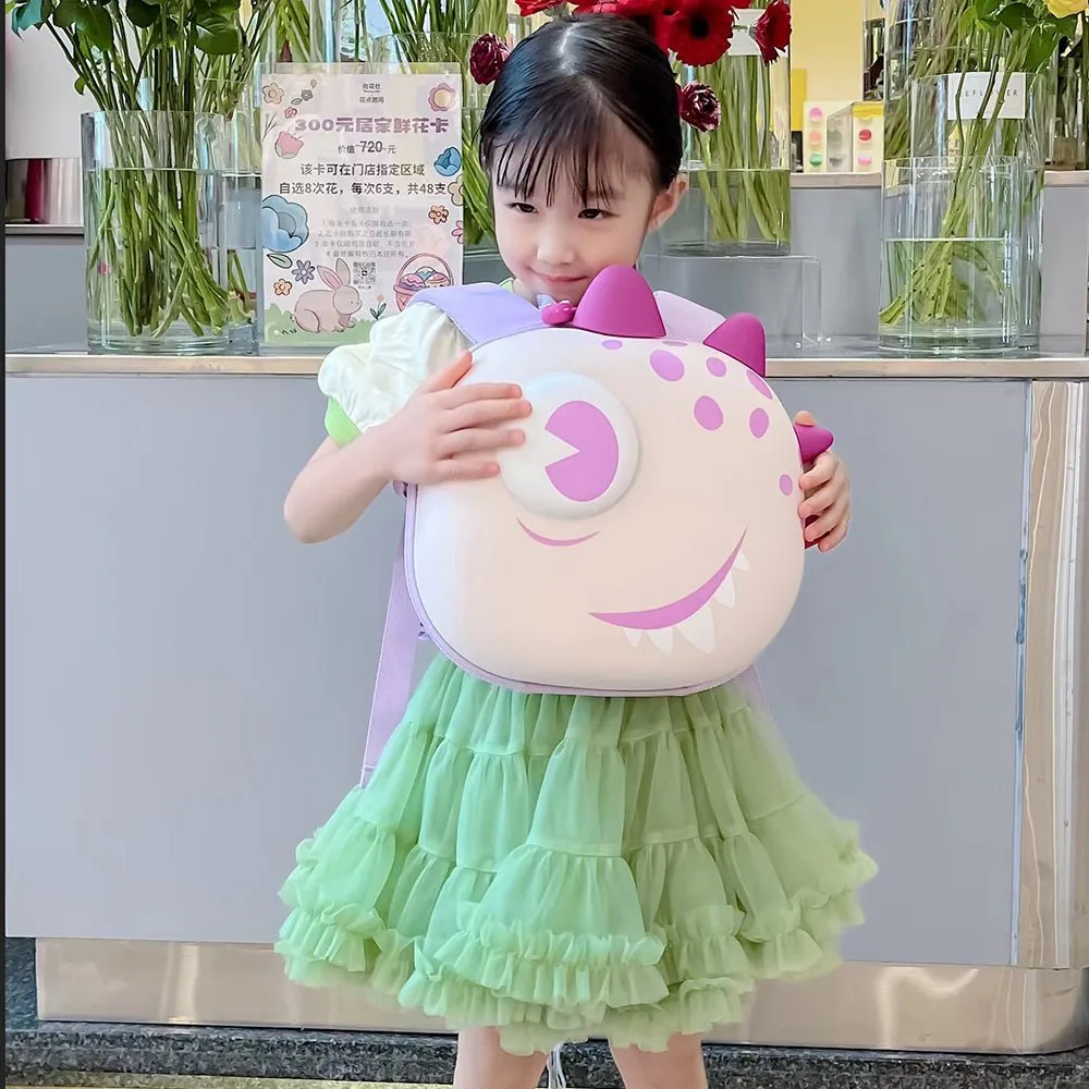Dewy the Smiley Monster, 3d Lightweight Ergo Backpack for Toddlers and Kids
