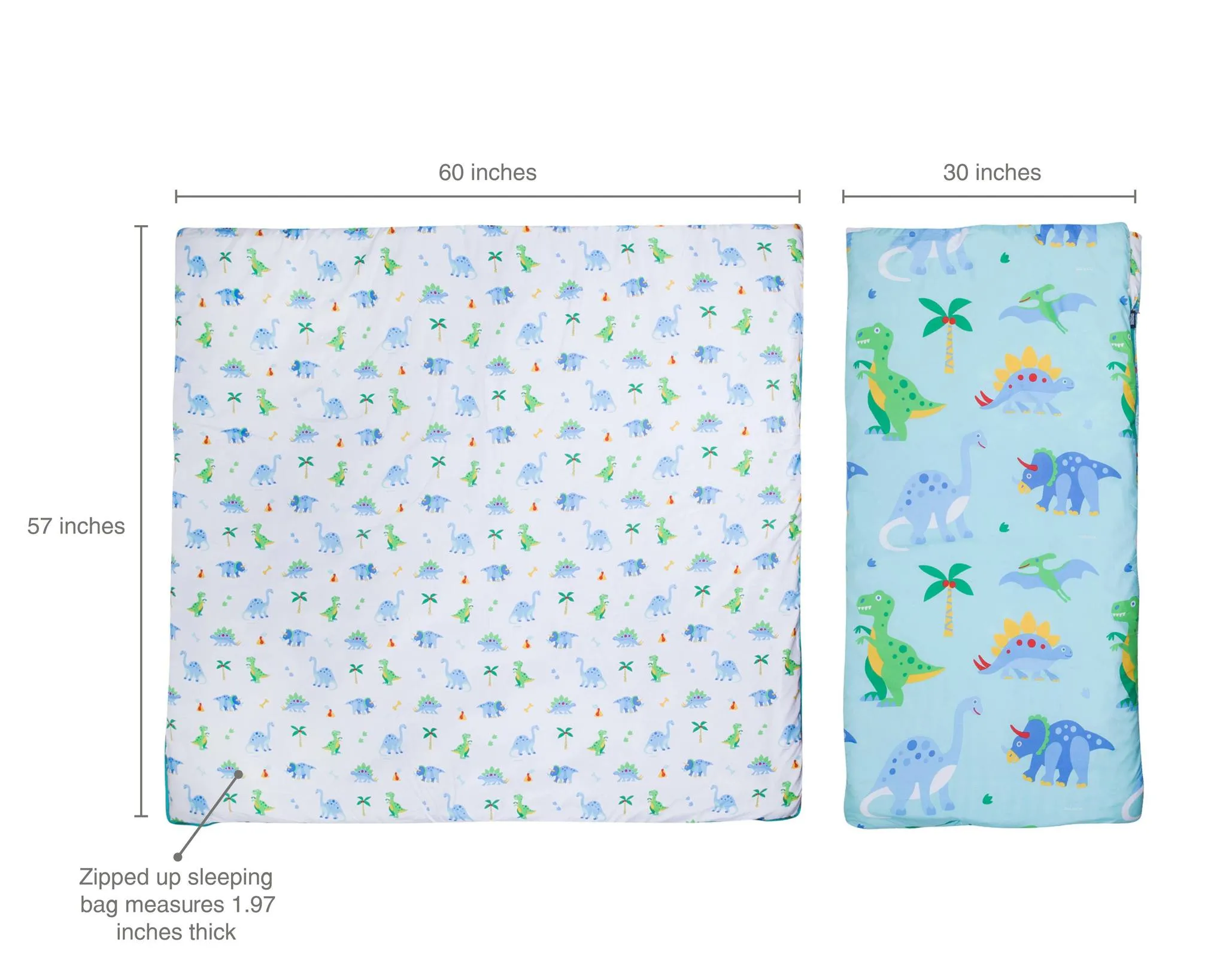 Dinosaur Land Microfiber Sleeping Bag w/ Pillowcase