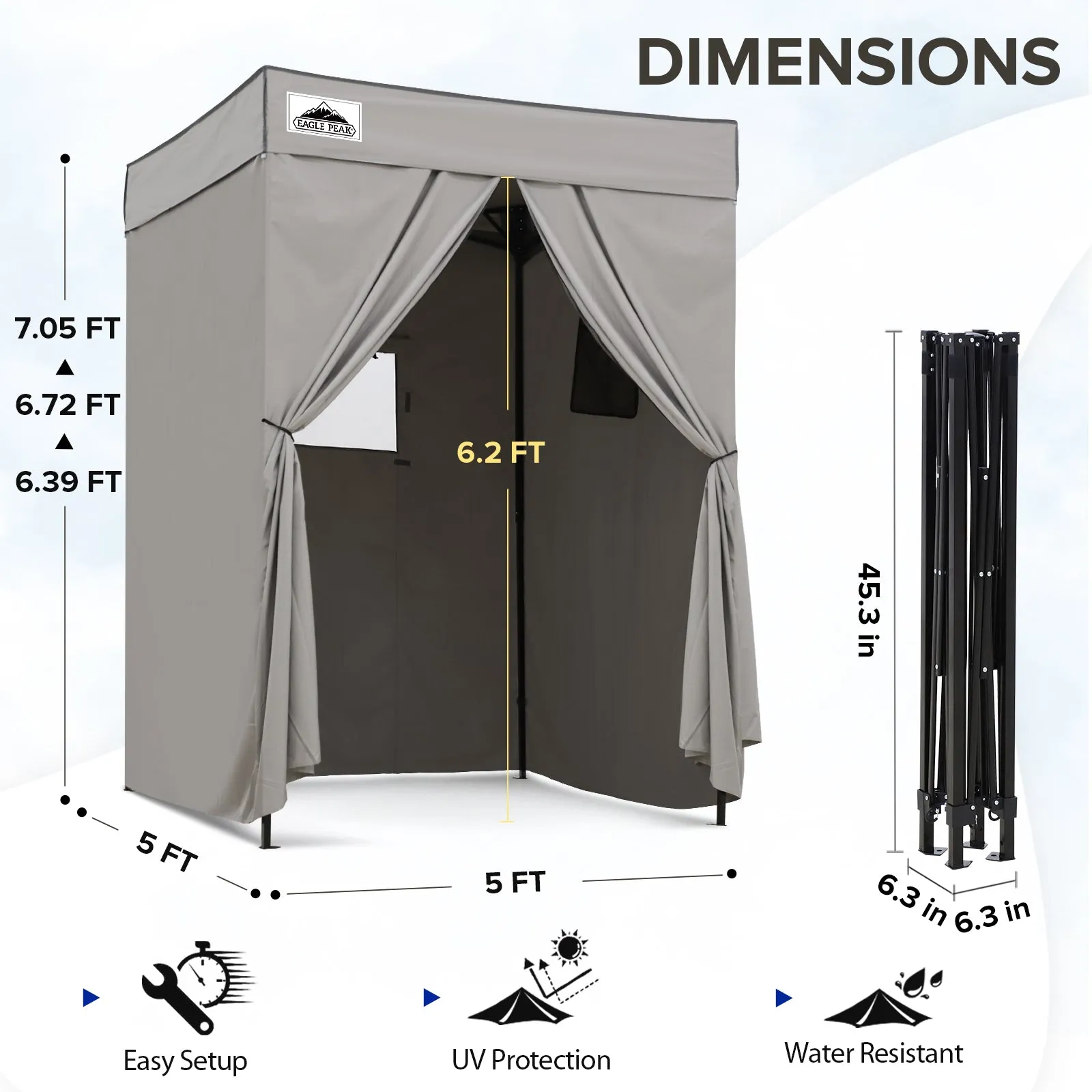 Flex Compact 5x5 Pop-up Canopy Changing Room