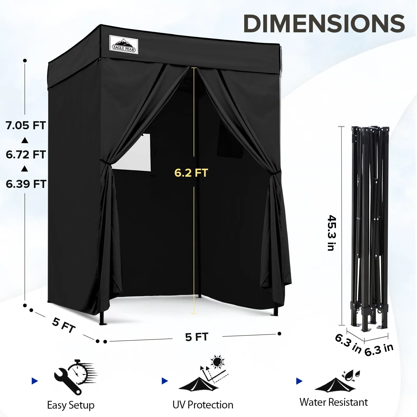 Flex Compact 5x5 Pop-up Canopy Changing Room