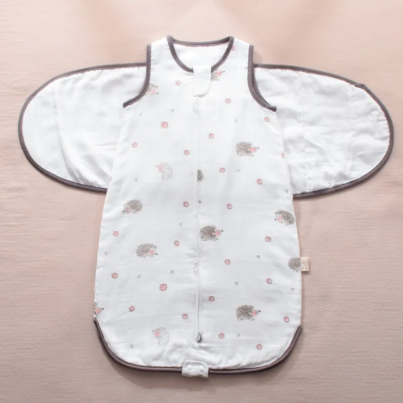 Infant Sleeping Bag Baby Wrapped Swaddle Sleeping Bag Gauze Baby Wings Sleeping Bag