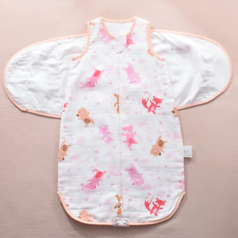 Infant Sleeping Bag Baby Wrapped Swaddle Sleeping Bag Gauze Baby Wings Sleeping Bag