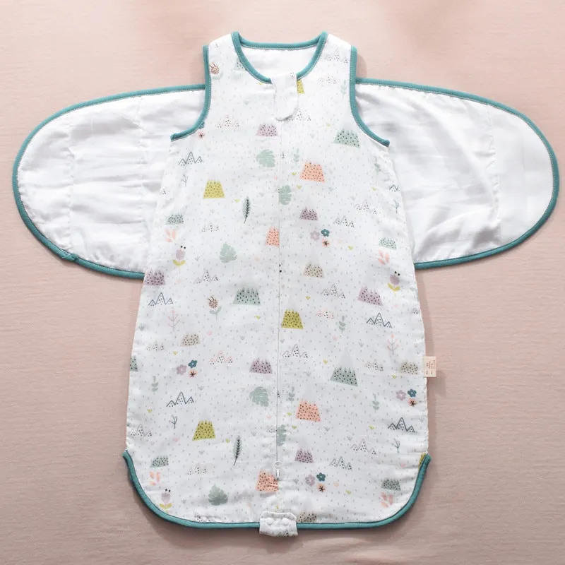Infant Sleeping Bag Baby Wrapped Swaddle Sleeping Bag Gauze Baby Wings Sleeping Bag
