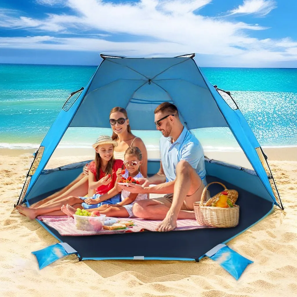 Instant Beach Tent, Sunshade with Windows