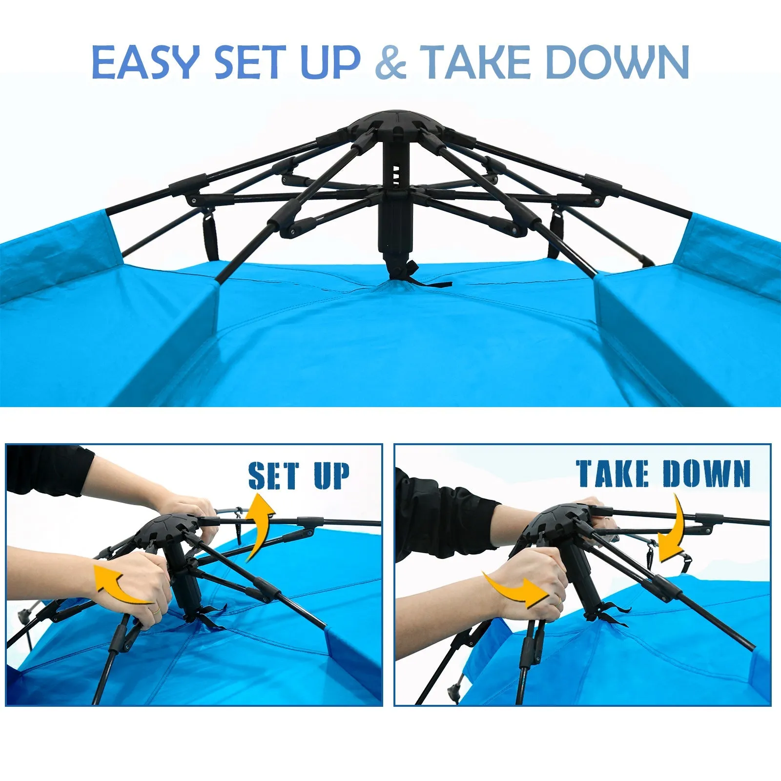 Instant Beach Tent, Sunshade with Windows