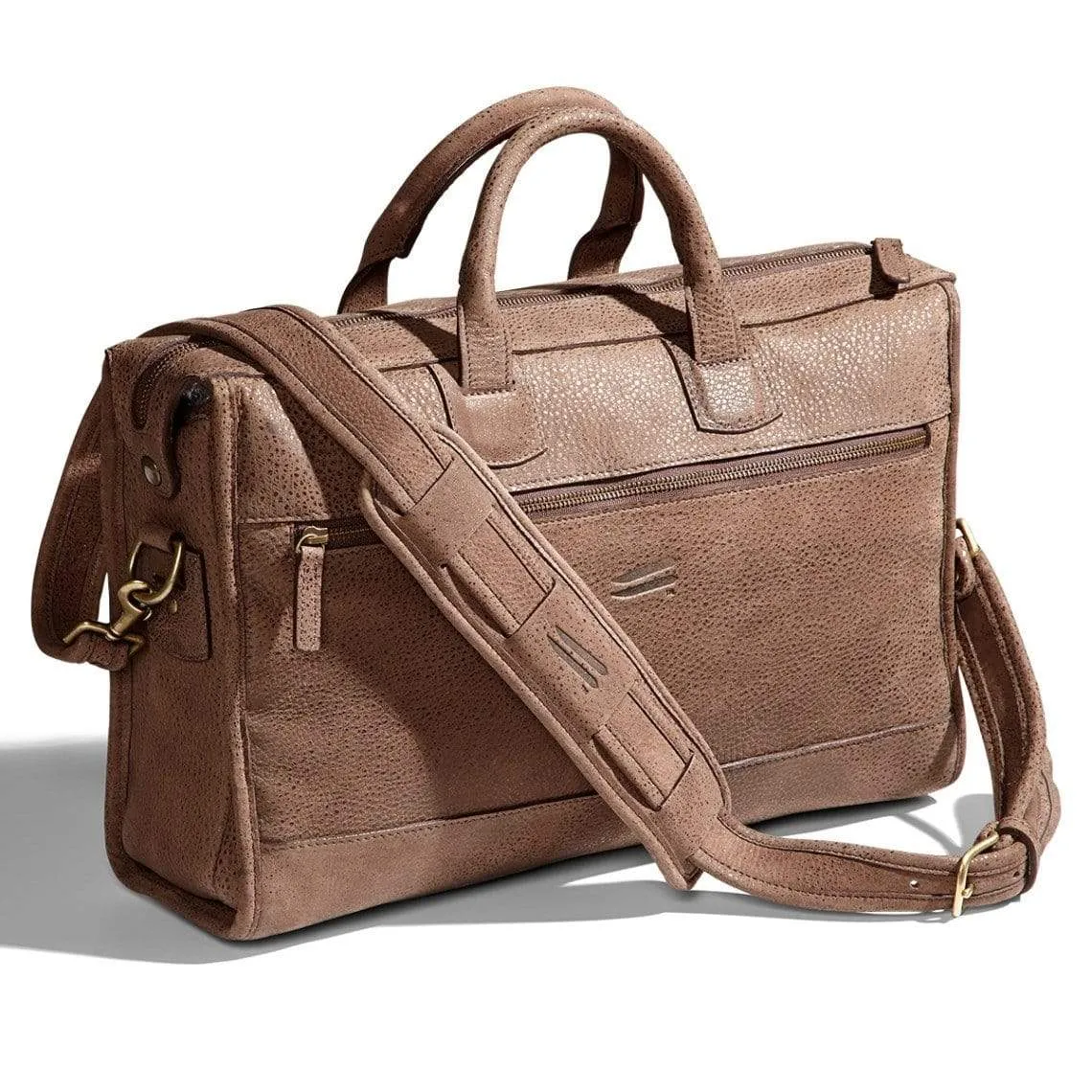 Leather Compact Zippered Brief