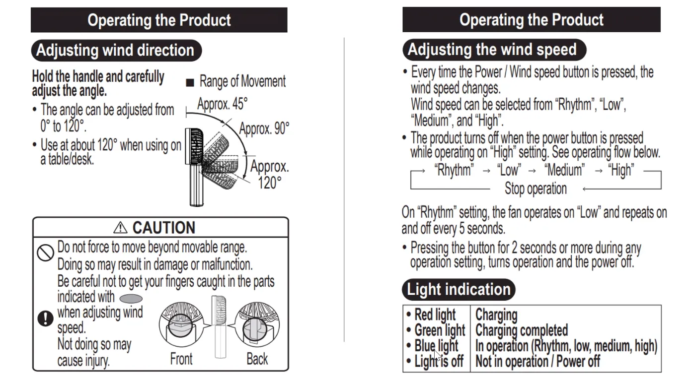 Rechargeable Compact Handheld Fan