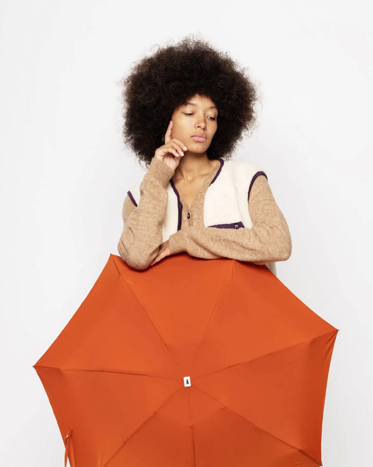 Rust folding compact umbrella