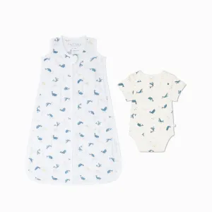 Whale Print Sleep Sack 0.5 TOG & Bodysuit Set